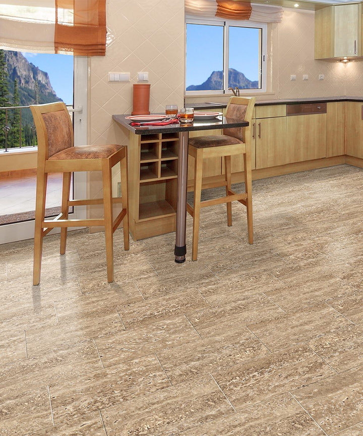 10.5mm Toffee Nut Vinloc Vinyl Tile Flooring