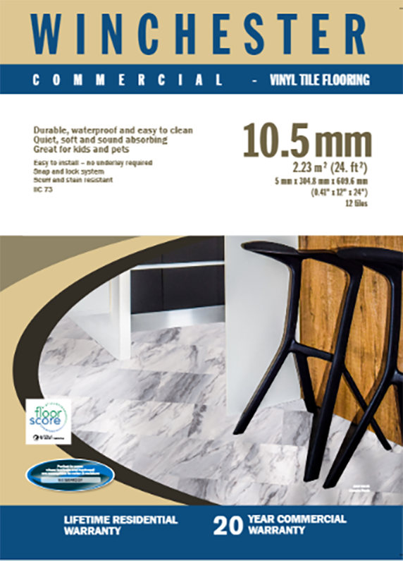 10.5mm Classic Rock Vinyl Tile Flooring - Windsor Plywood