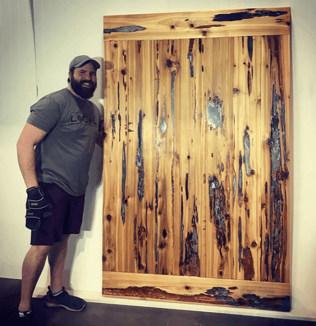 Main slide for Sherwood Park's Pecky Cedar Barn Door Project