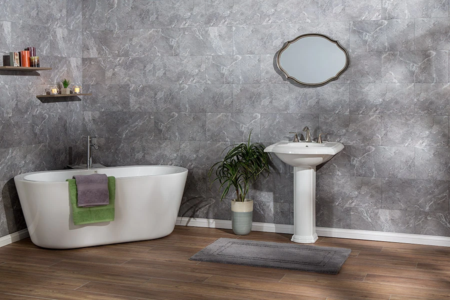 Dumawall Light Gray Slate Waterproof PVC Tiles - Windsor Plywood