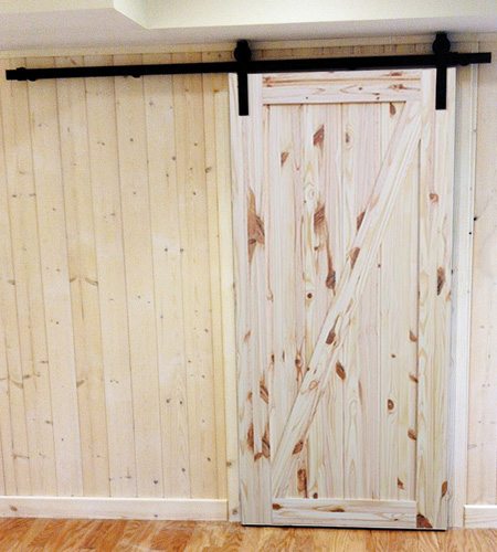 Interior Rustic Knotty Pine Barn Door