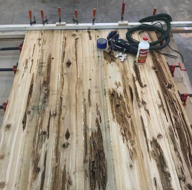 Main slide for Sherwood Park's Pecky Cedar Barn Door Project